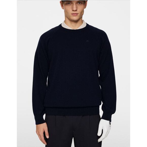 NWT J. Lindeberg Colton Cashmere Wool Sweater JL Navy Small